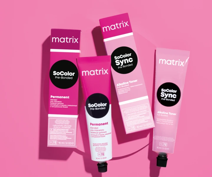 Matrix krabičky a tuby s barvami SoColor a SoColor Sync.